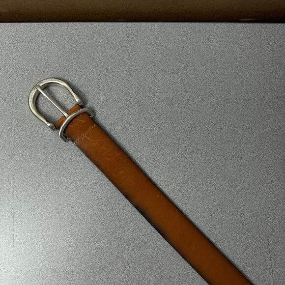 Fossil Womens Leather Belt Small Brown Silver Buckle Distressed Preppy 1.5" - Picture 3 of 7